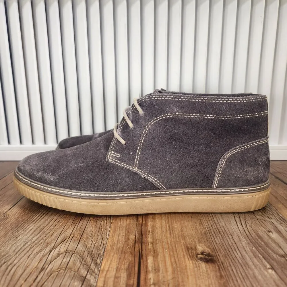 Men 10M Johnston & Murphy Wallace Brown Suede Hipster Chukka Ankle Boots 25-2359